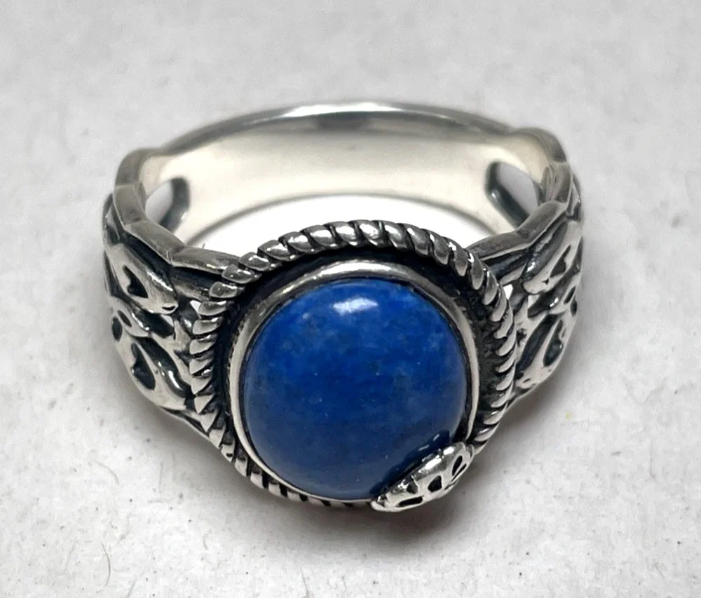 Carolyn Pollack 925 Sterling Silver Lapis Lazuli Ring Size 9.75 8g Signed